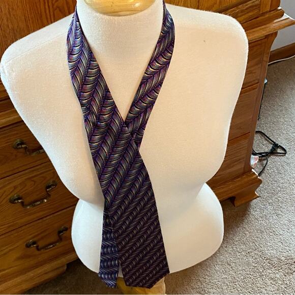 Missoni 100% Silk Mens Tie Colorful Geometric Design Work Wear Designer - Picture 7 of 16